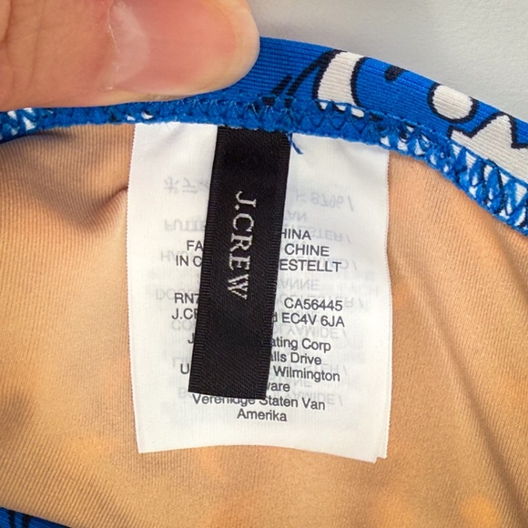 πΊ J.Crew Blue Floral Neon Pink Bikini Swimsuit Size S/M Tie Bottom Retail: $150 - Picture 10 of 16